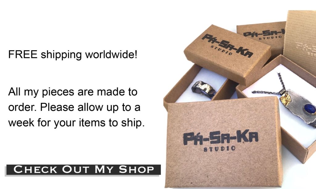 Free shipping worldwide! All my pieces are made to order. Please allow up to a week for your items to ship. Check out my shop